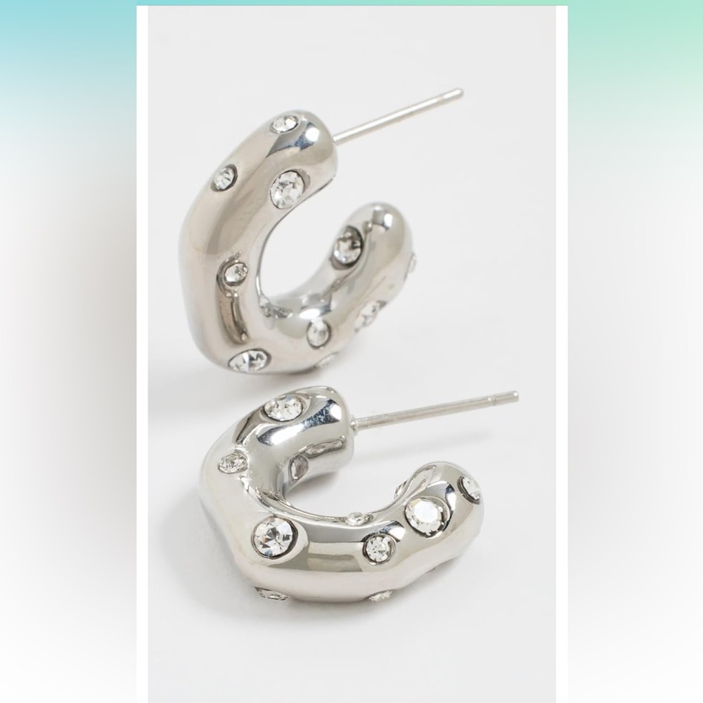 Anthropologie Silver plated Pearl Hopper earrings - Picture 3 of 5